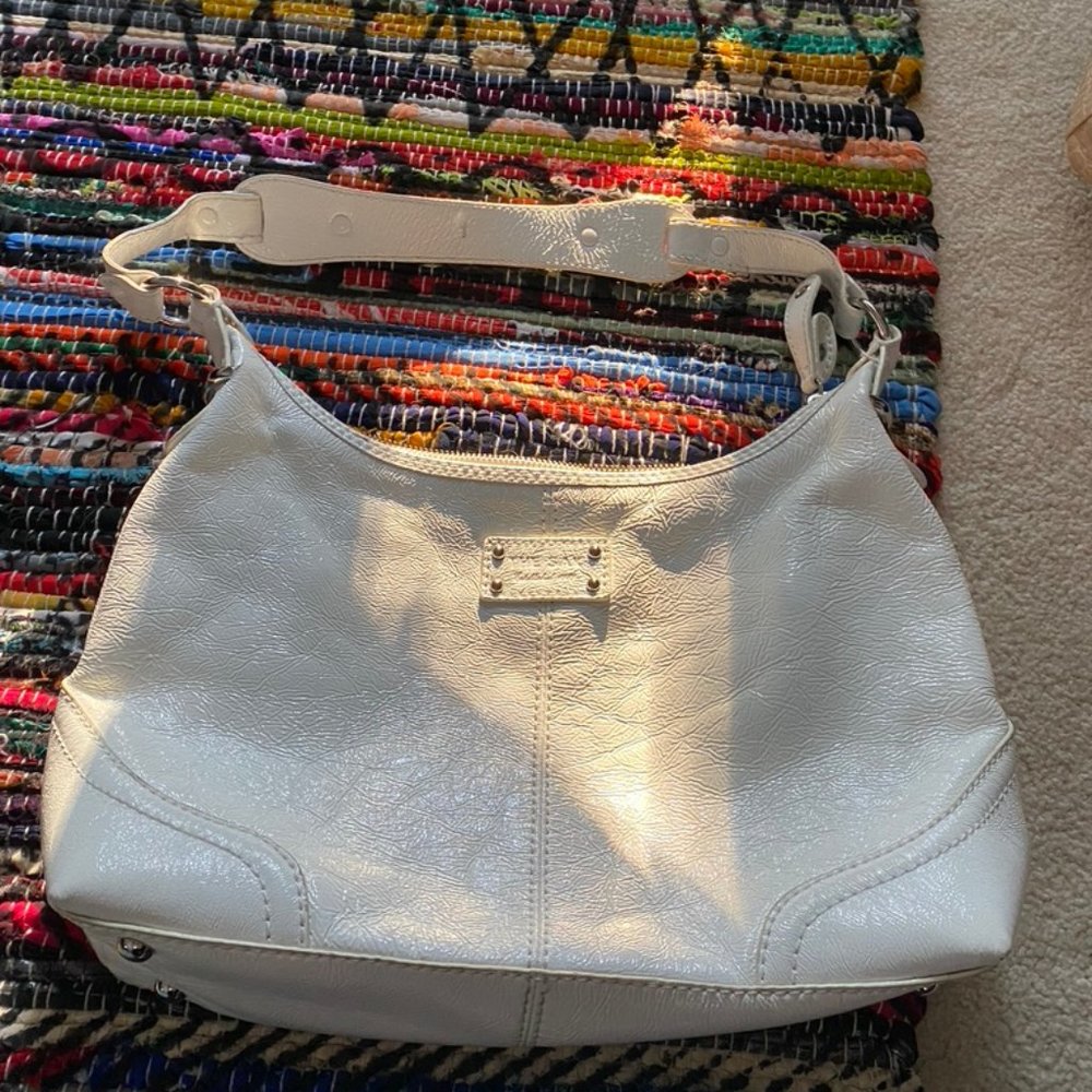 the sak white sparkly tote handbag